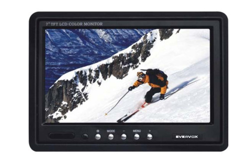 Video-Monitor 7" LCD Skytec, 2 Inputs, eingebauter Lautsprecher